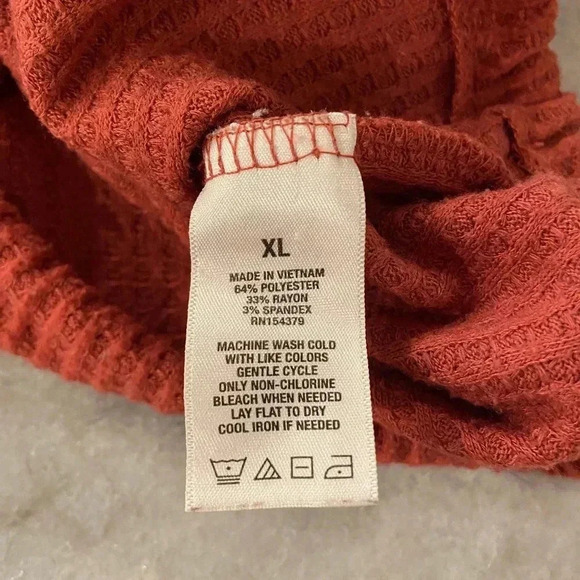 Aeropostale Deep V Long Sleeve Waffle Cropped Drawstring Seriously Soft Size XL - Picture 12 of 12
